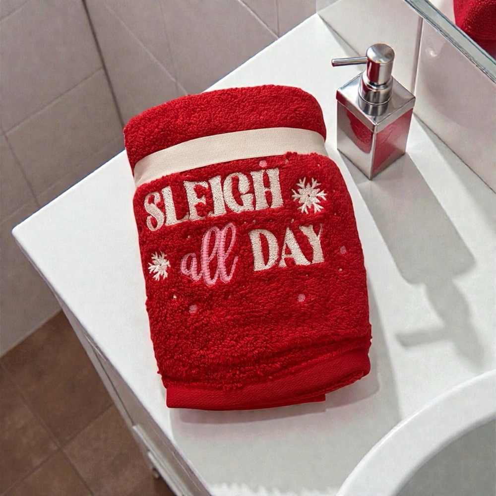 Betsey Johnson Red Festive Hand Towels